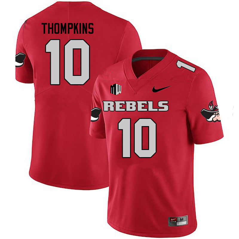 Men #10 Fred Thompkins UNLV Rebels College Football Jerseys Sale-Scarlet